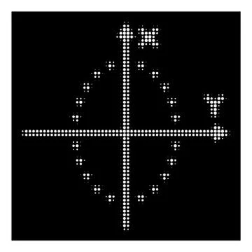 White Halftone Dotted Ellipse Plot Icon Ilustración de archivo