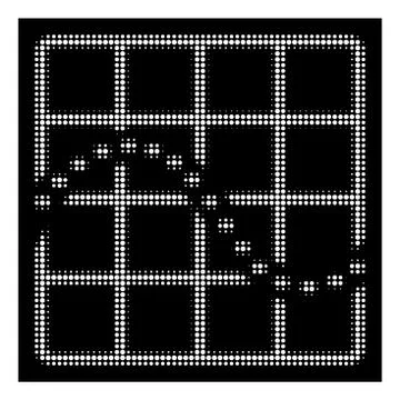 White Halftone Dotted Function Chart Icon Stock Illustration