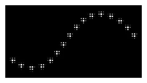 White Halftone Dotted Function Line Icon Stock Illustration