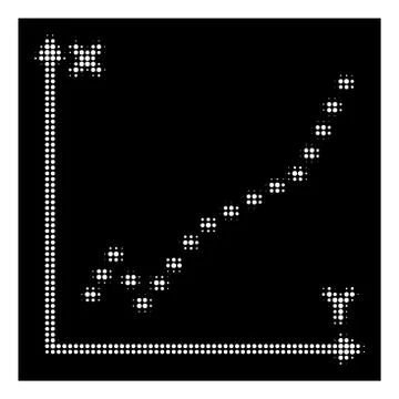 White Halftone Dotted Function Plot Icon Stockillustratie