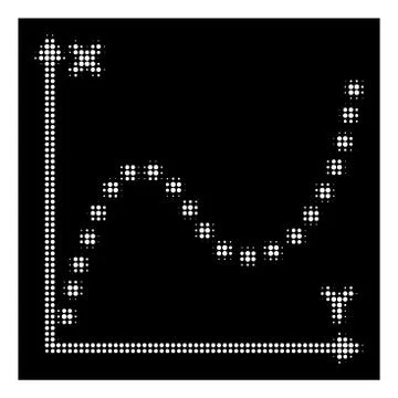 White Halftone Dotted Plot Icon Stock Illustration