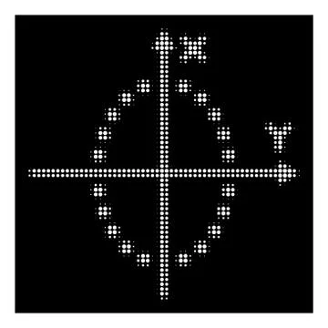 White Halftone Ellipse Plot Icon Ilustración de archivo
