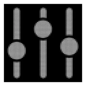 White Halftone Equalizer Icon Stockillustratie