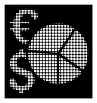 White Halftone Financial Pie Chart Icon Stock Illustration