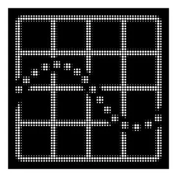 White Halftone Function Chart Icon Stock Illustration