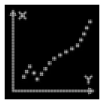White Halftone Function Plot Icon Stock Illustration