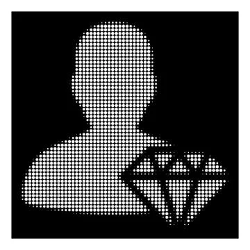White Halftone Goldsmith Icon Illustrazione stock