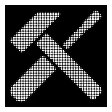 White Halftone Hammer Screwdriver Icon 스톡 일러스트
