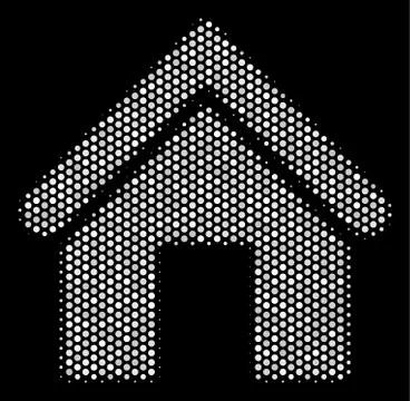 White Halftone Home Icon 스톡 일러스트
