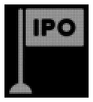 White Halftone IPO Rectangle Flag Icon Stockillustratie
