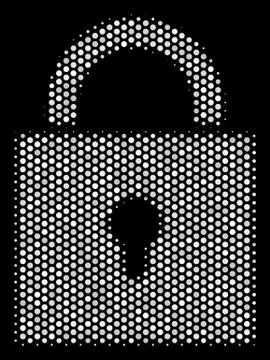 White Halftone Lock Icon Stock Illustration