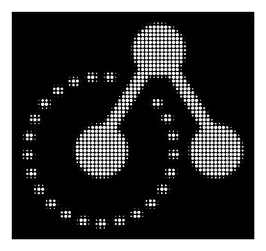White Halftone Molecule Structure Analysis Icon Illustrazione stock