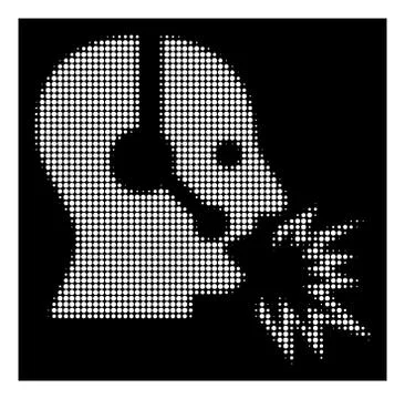 White Halftone Operator Shout Icon Stock Illustration