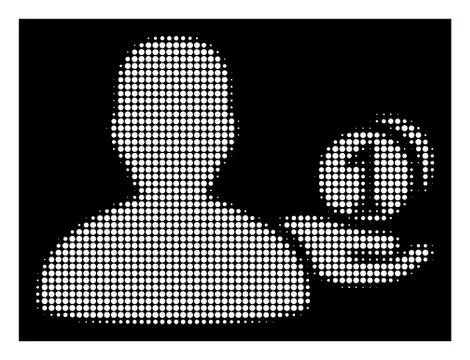 White Halftone Panhandler Icon Stock Illustration