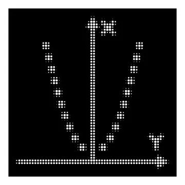 White Halftone Parabole Plot Icon Illustrazione stock