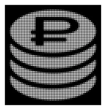 White Halftone Rouble Coins Stack Icon イラスト素材