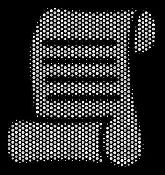 White Halftone Script Roll Icon イラスト素材