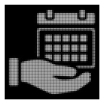 White Halftone Service Timetable Icon 스톡 일러스트