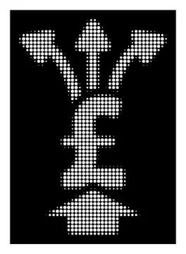 White Halftone Share Pound Icon Stock Illustration