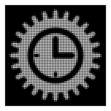 White Halftone Time Options Icon Stock-Illustration