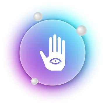 White Hamsa hand icon isolated on white background. Hand of Fatima - amulet.. Illustrazione stock