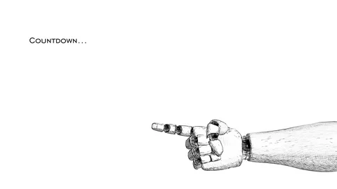 White hand countdown with Texture, outline and alpha mask footage, 60fps Stock Footage 129010904