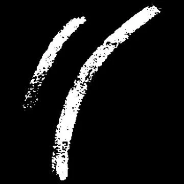 White hand drawn chalk two stripes on black background, pencil or crayon texture Stock Illustration