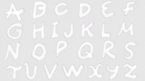 White hand drawn letters on a black background. Hand drawn animation of the 스톡 동영상 334661715