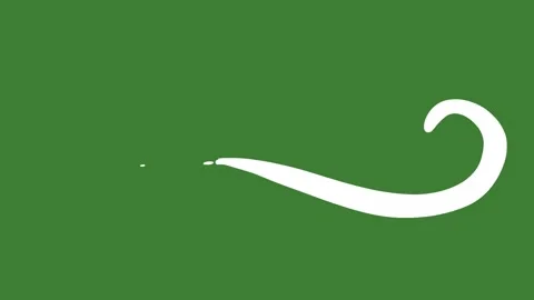 White Hand-Drawn Liquid Stroke Shape Elements on Green Screen Stock Footage 330467466