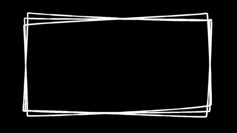 White hand drawn scribble rectangle frame seamless loop animation with jitter. Stock Footage 341362001
