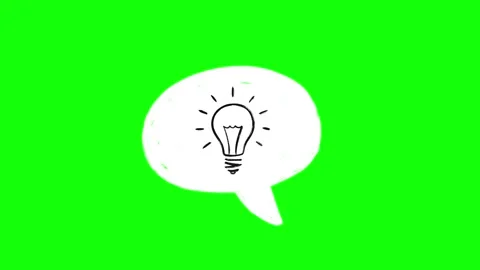 White hand drawn speech bubble  loop animation green screen Stock Footage 336956139