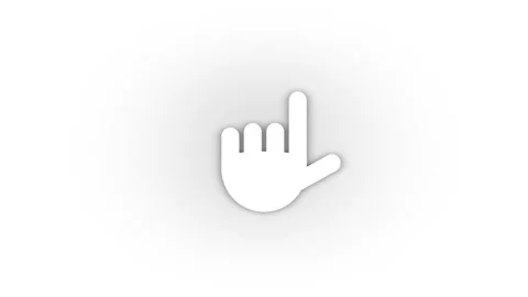 White hand gesture icon with shadow isol... | Stock Video | Pond5