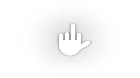 White hand gesture icon with shadow isolated on white background. Stock Footage 209120756