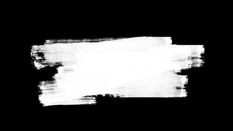 White hand painted ink brush strokes isolated on green background Stock Footage 329704578