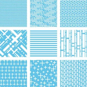 White Hand painted simple rectangular pattern variation set Stock Illustration