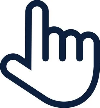 White Hand Pointer Icon On Computer Monitor Illustrazione stock