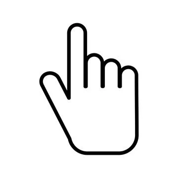 White hand shaped pointer template. Pointer icon, pointer symbol Stock Illustration