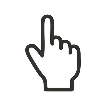 White hand shaped pointer template. Pointer icon, pointer symbol Stock Illustration