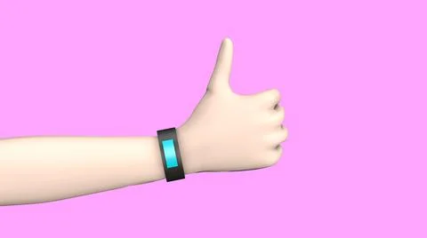 A white hand shows class, like on a pink background. 3D render, hand gesture. Stock Illustration