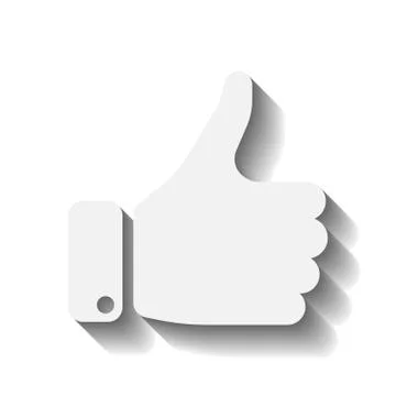 White hand with thumb up. Gesture of like, agree, yes, approval or encouragement Stock Illustration