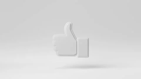 White Hand thumb up gesture with white background. 3d render Stock Footage 168721312