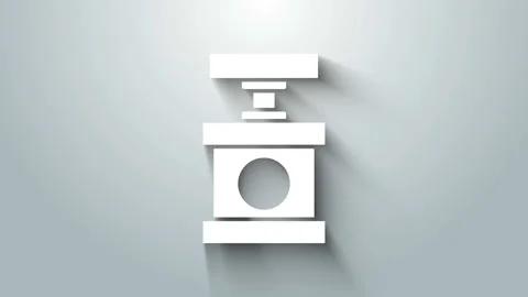 White Handle detonator for dynamite icon isolated on grey background. 4K Video Stock Footage 145859769