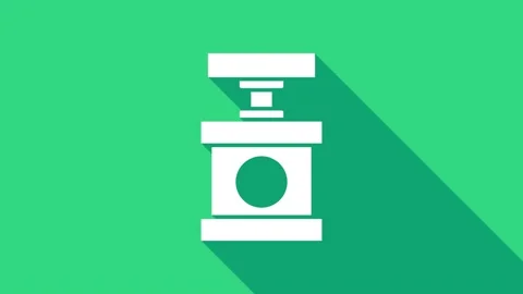 White Handle detonator for dynamite icon isolated on green background. 4K Video Stock Footage 146980728
