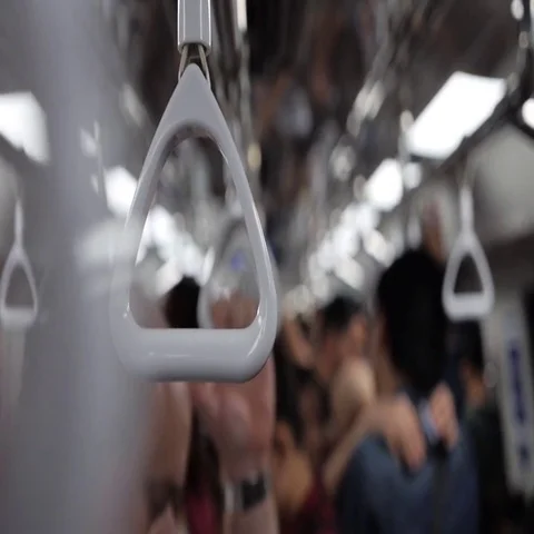 White handle in train Stock Footage 69494310