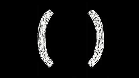 White handwritten brackets on a black background Stock Footage 276376175