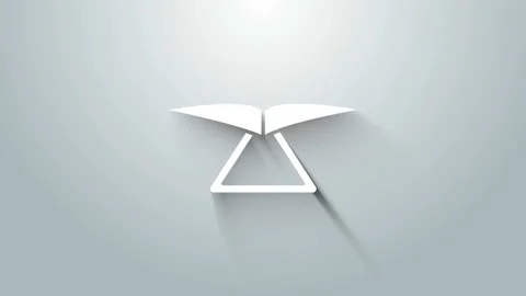 White Hang glider icon isolated on grey background. Extreme sport. 4K Video Stock Footage 145663244
