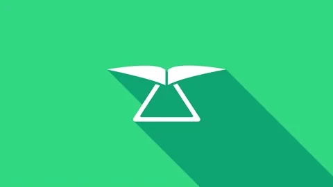 White Hang glider icon isolated on green background. Extreme sport. 4K Video Stock Footage 146944825