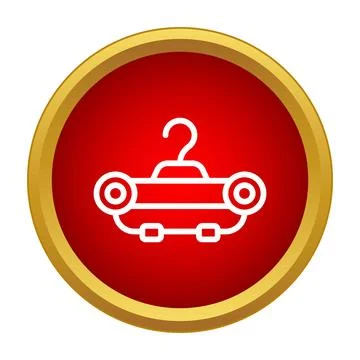 White hanger simple icon on red button Stock Illustration