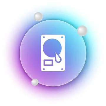 White Hard disk drive HDD icon isolated on white background. Blue and purpl.. Stock Illustration