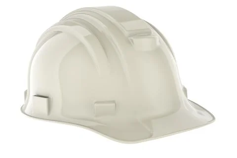 White Hard Hat, 3D rendering Stock Illustration